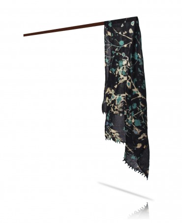 Палантин Женский W40-FLEUR.SAUVAGE/NOIR